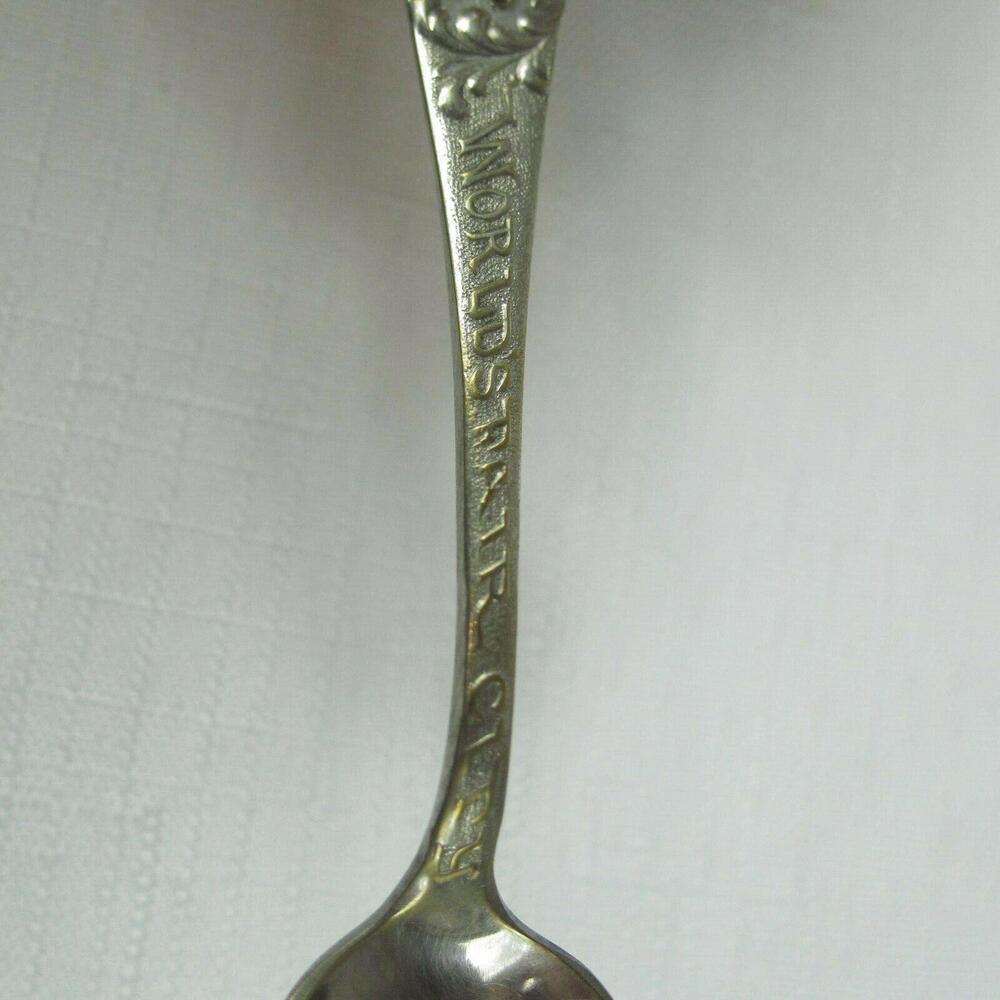 Antique 1893 Chicago Worlds Fair City Souvenir Spoon Columbus 1492 Standard - Picture 4 of 12
